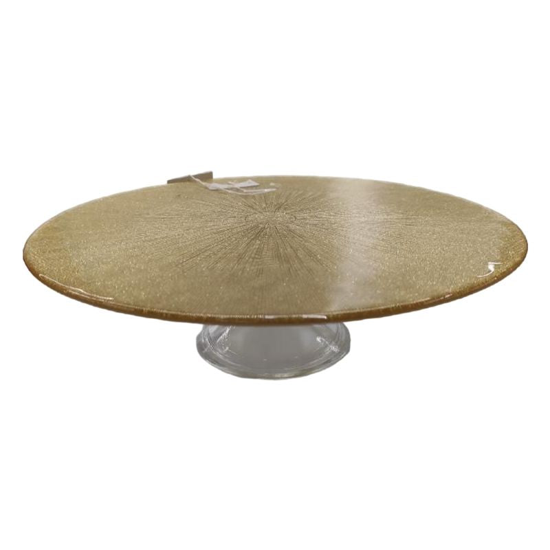 ALZATINA RADIUS TONDA IN VETRO ORO