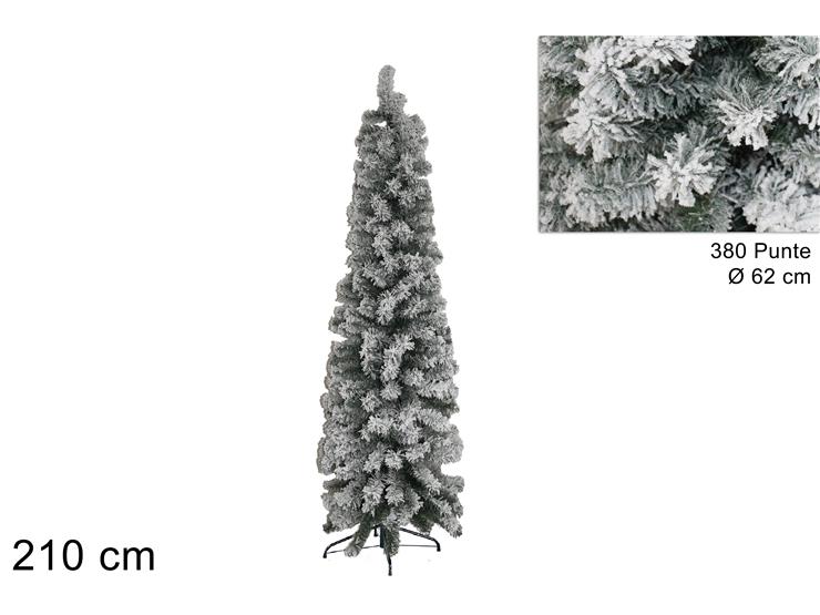 ALBERO DI NATALE SLIM INNEVATO 210 CM