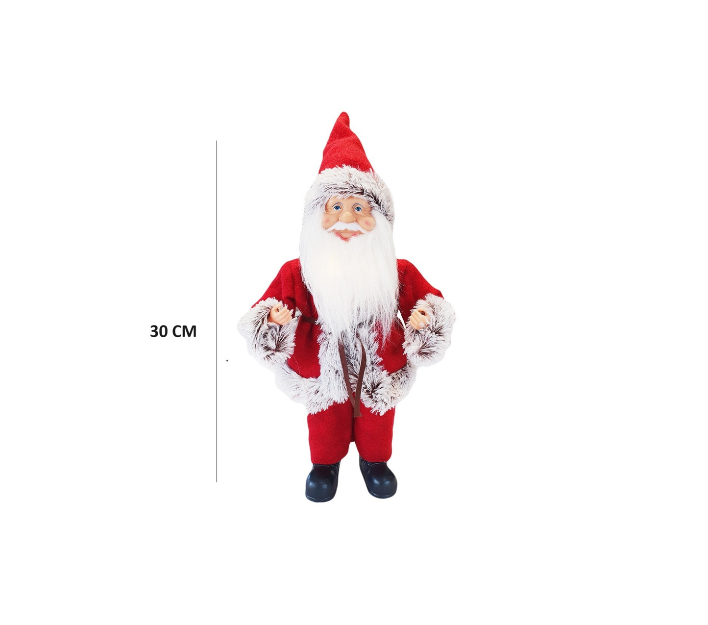 BABBO NATALE 30CM. ROSSO/GRIGIO