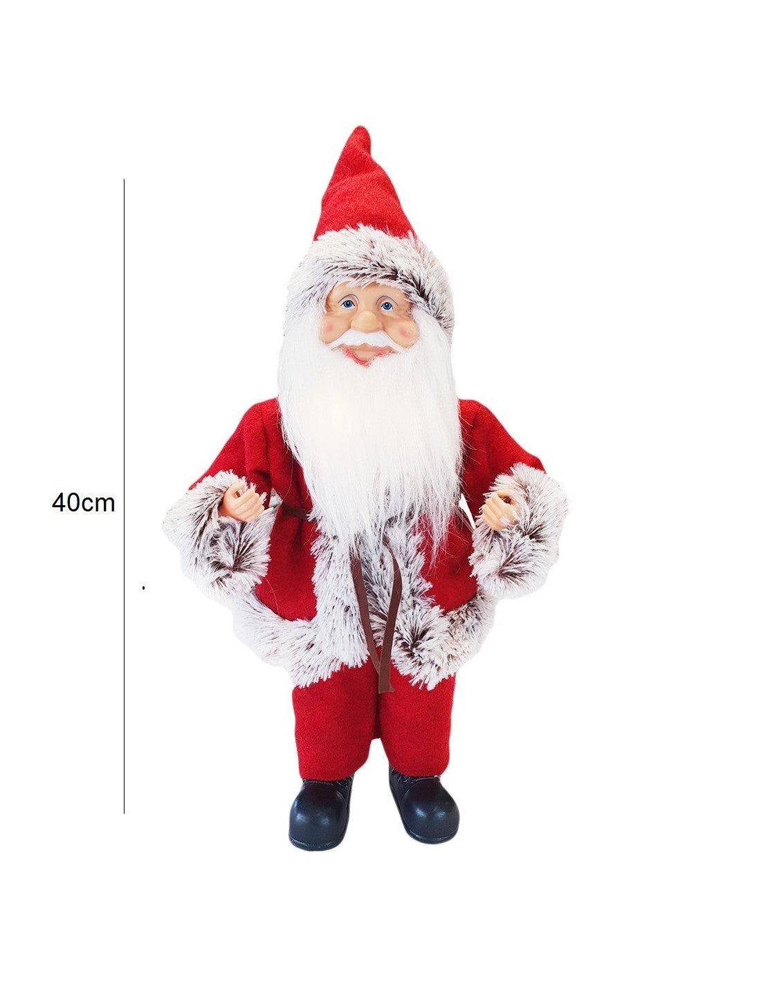 BABBO NATALE 40CM. ROSSO/GRIGIO