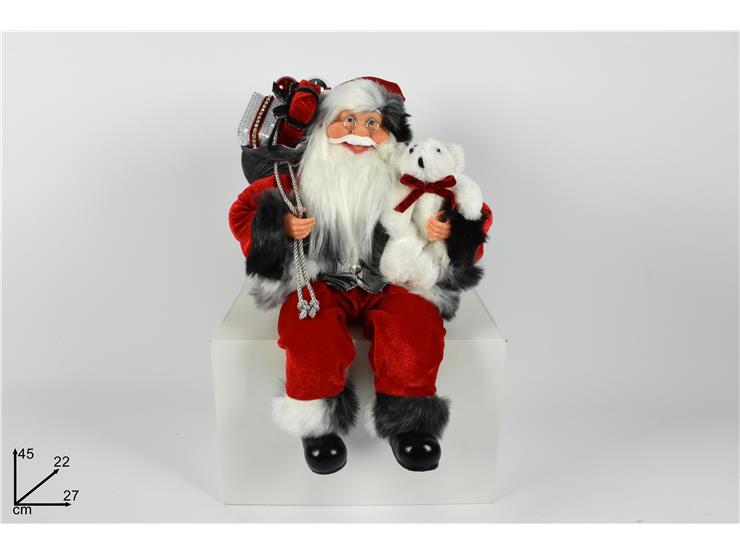 BABBO NATALE SEDUTO 45CM ROSSO