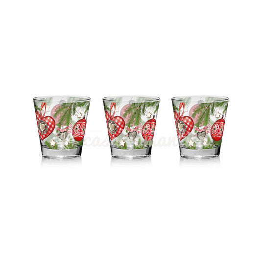 WATER GLASSES 3PCS NADIA DEC. CHRISTMAS 250 ML.