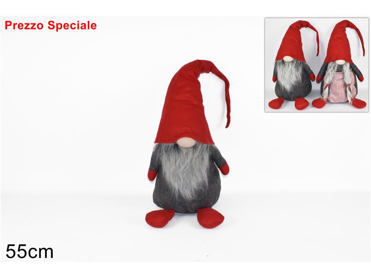 GNOMO DI NATALE 55CM ASSORTITO GRIGIO