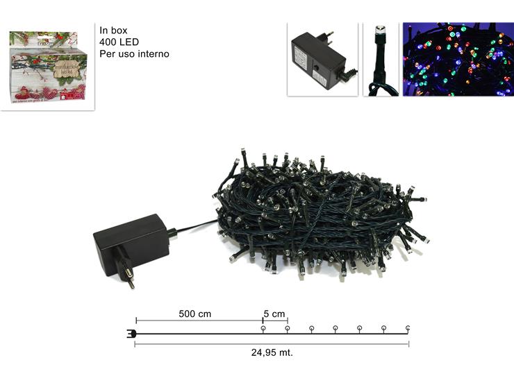 LUCI DI NATALE MINILUCCIOLA 400LED MULTICOLOR IN SCATOLA USO INTERNO