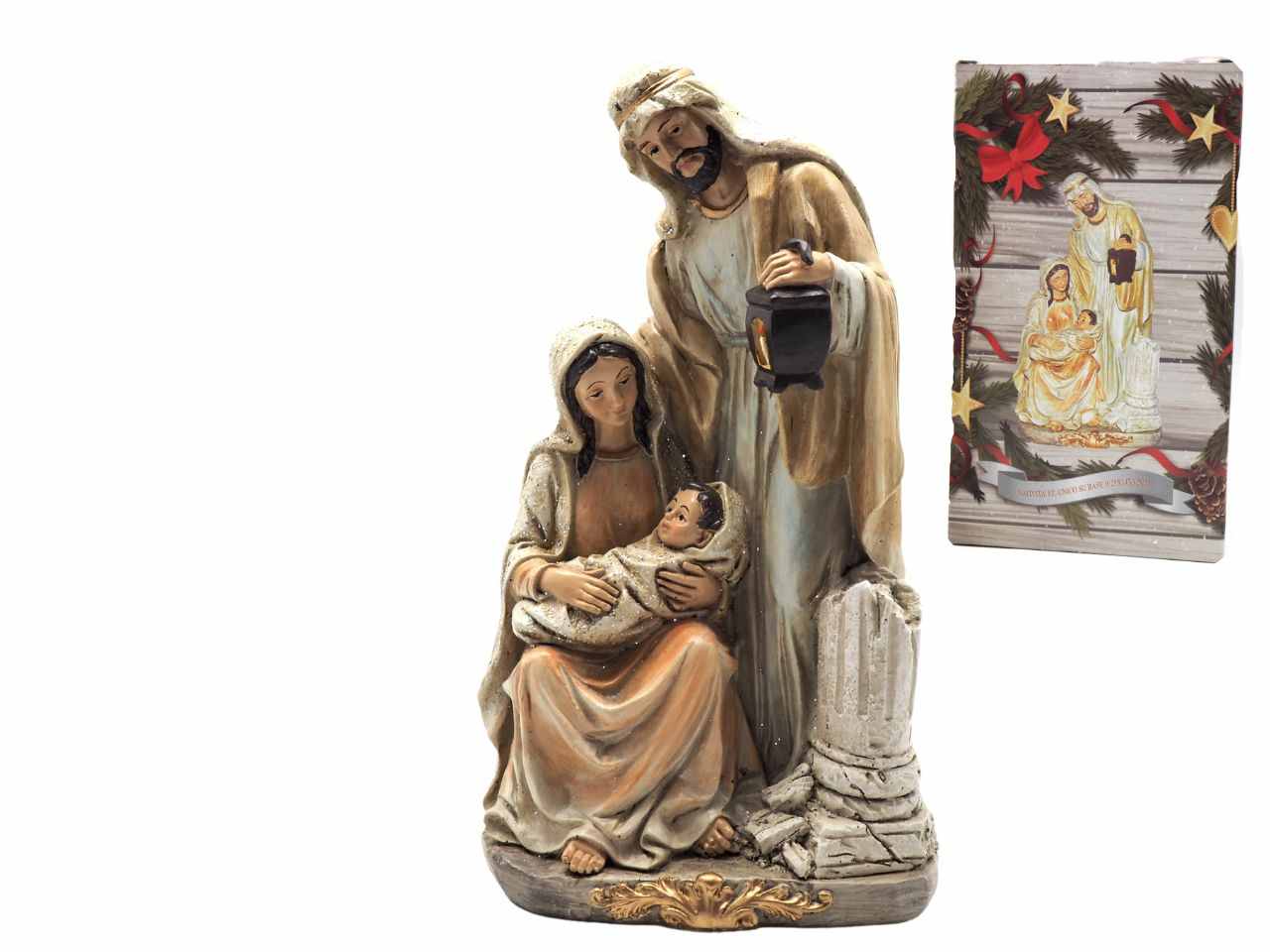 NATIVITA" PEZZO UNICO SU BASE CREMA 25CM