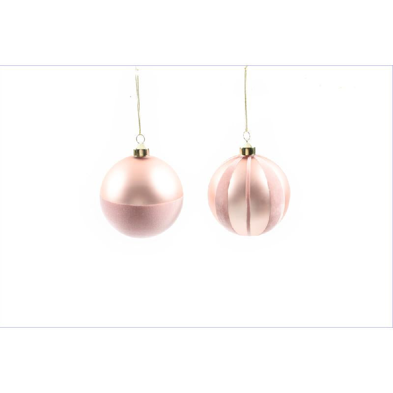 PALLA NATALIZIA IN VETRO ROSA 10CM