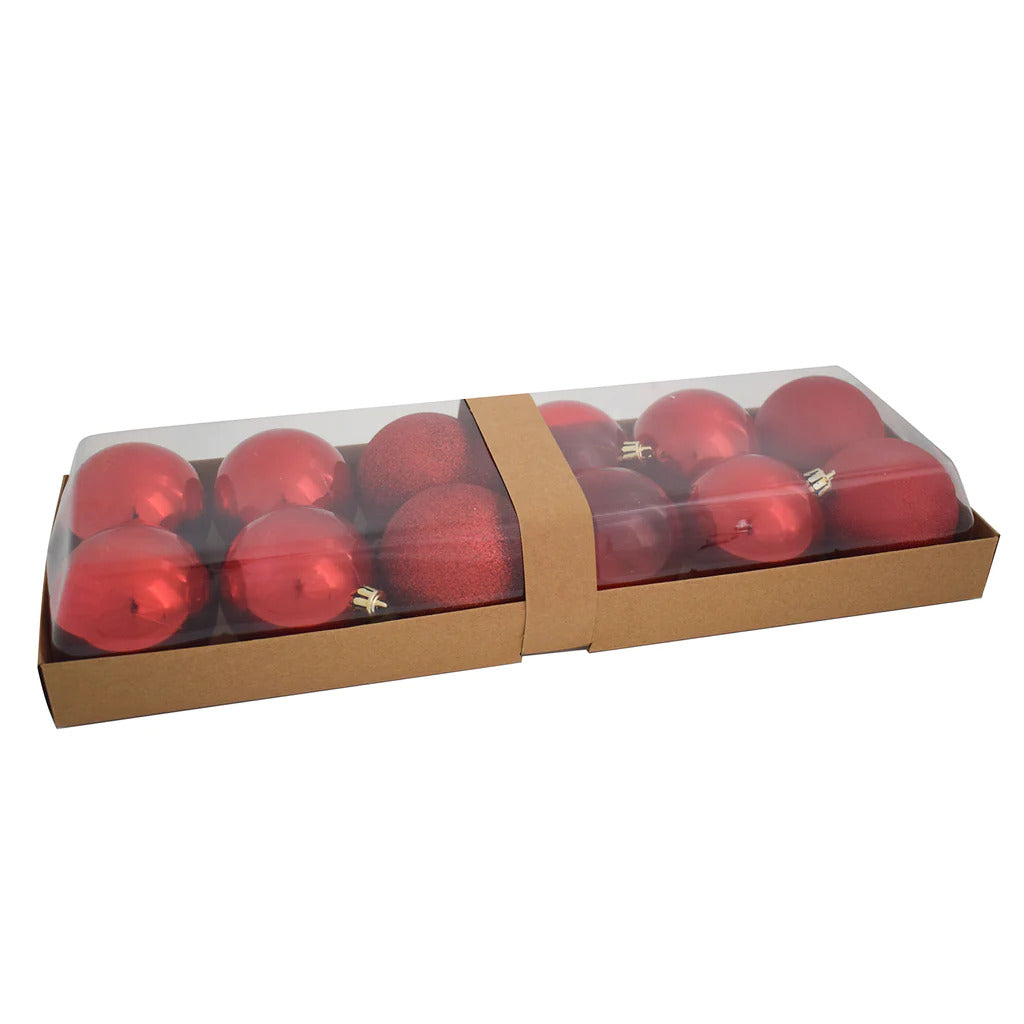 PALLINE BOX 12PZ 6CM ASSORT. ROSSO