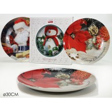 DEC. PLATE CHRISTMAS 30CM. 3ASS.