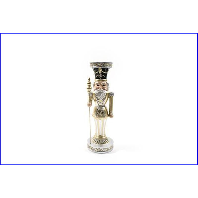 RESIN NUTCRACKER CANDLE HOLDER 13X13X40