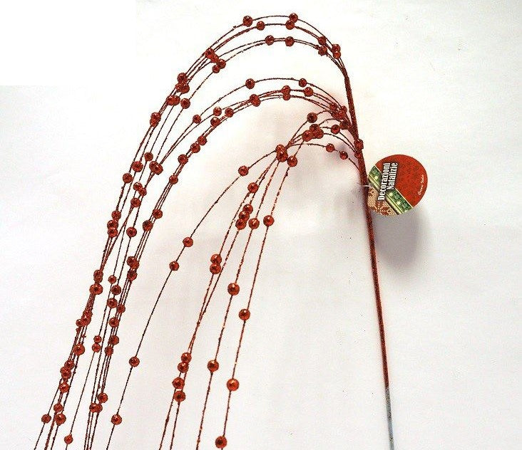 RAMO C/BACCHE LUCENTI ROSSO