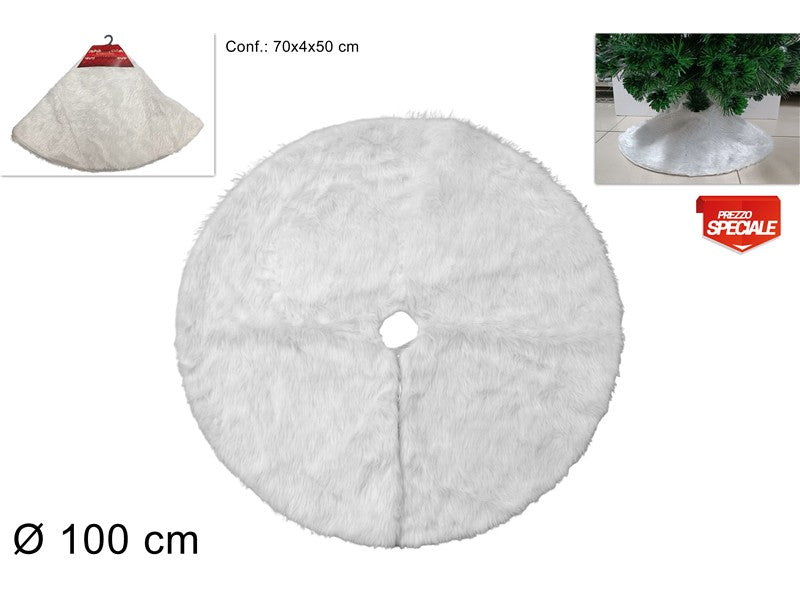 COPRIBASE ALBERO 100CM PELLICCIA BIANCO