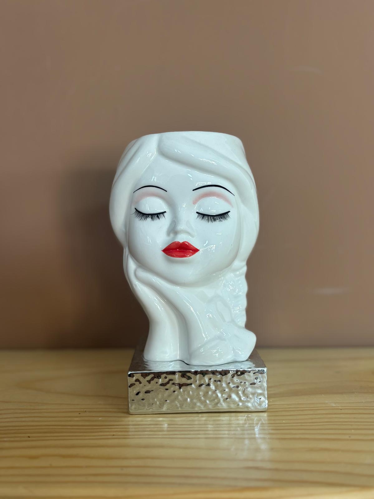 VASO BAMBOLINA 18CM TORTORA/ARGENTO