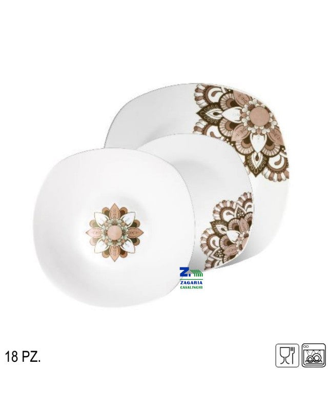 SERVIZIO DI PIATTI PORCELLANA 18PZ YANTRA