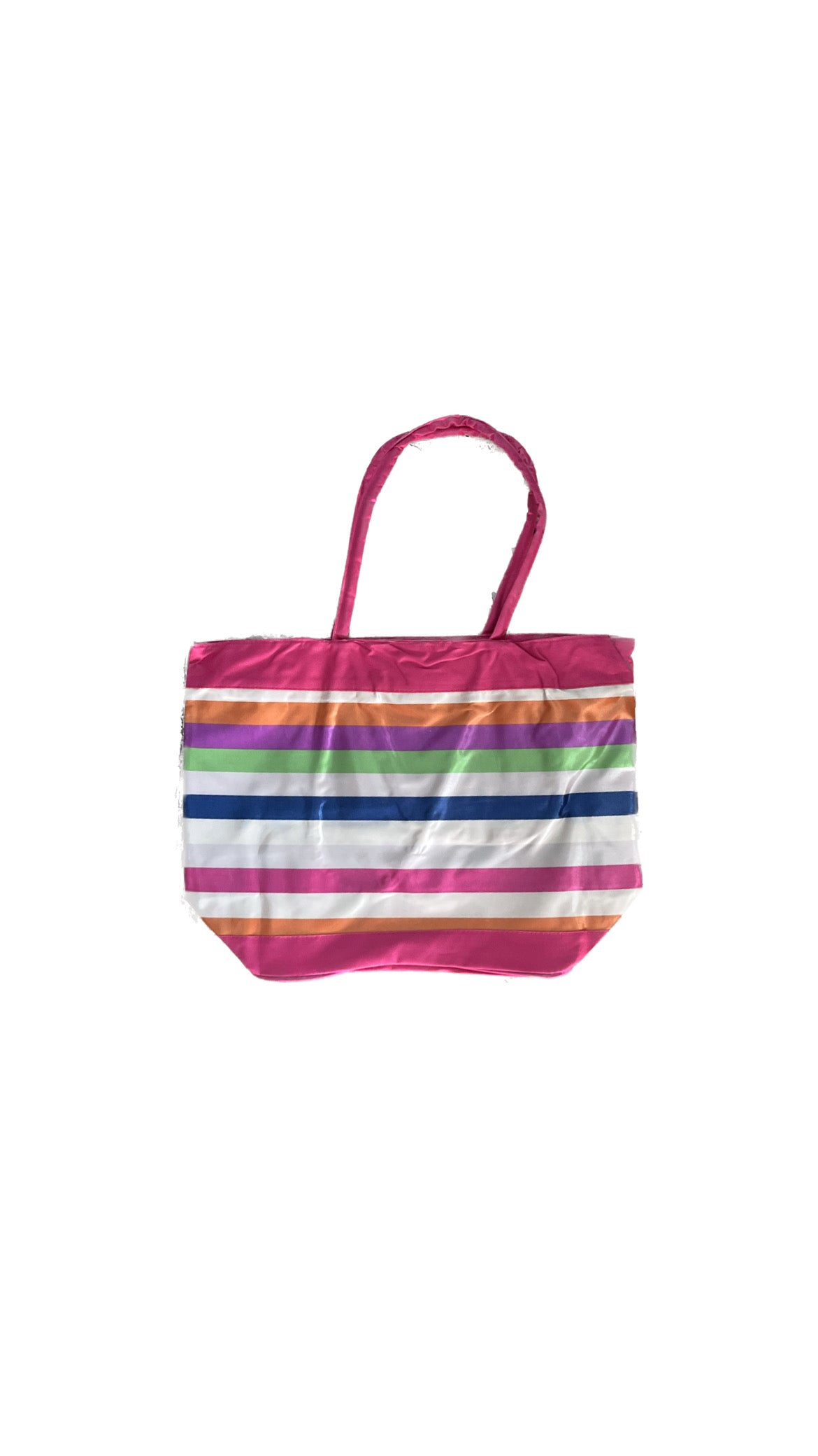 Assorted PVC striped beach bag.