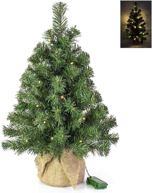 CHRISTMAS TREE 60CM 60 POINTS 20 WARM LED LIGHTS. C/BATT