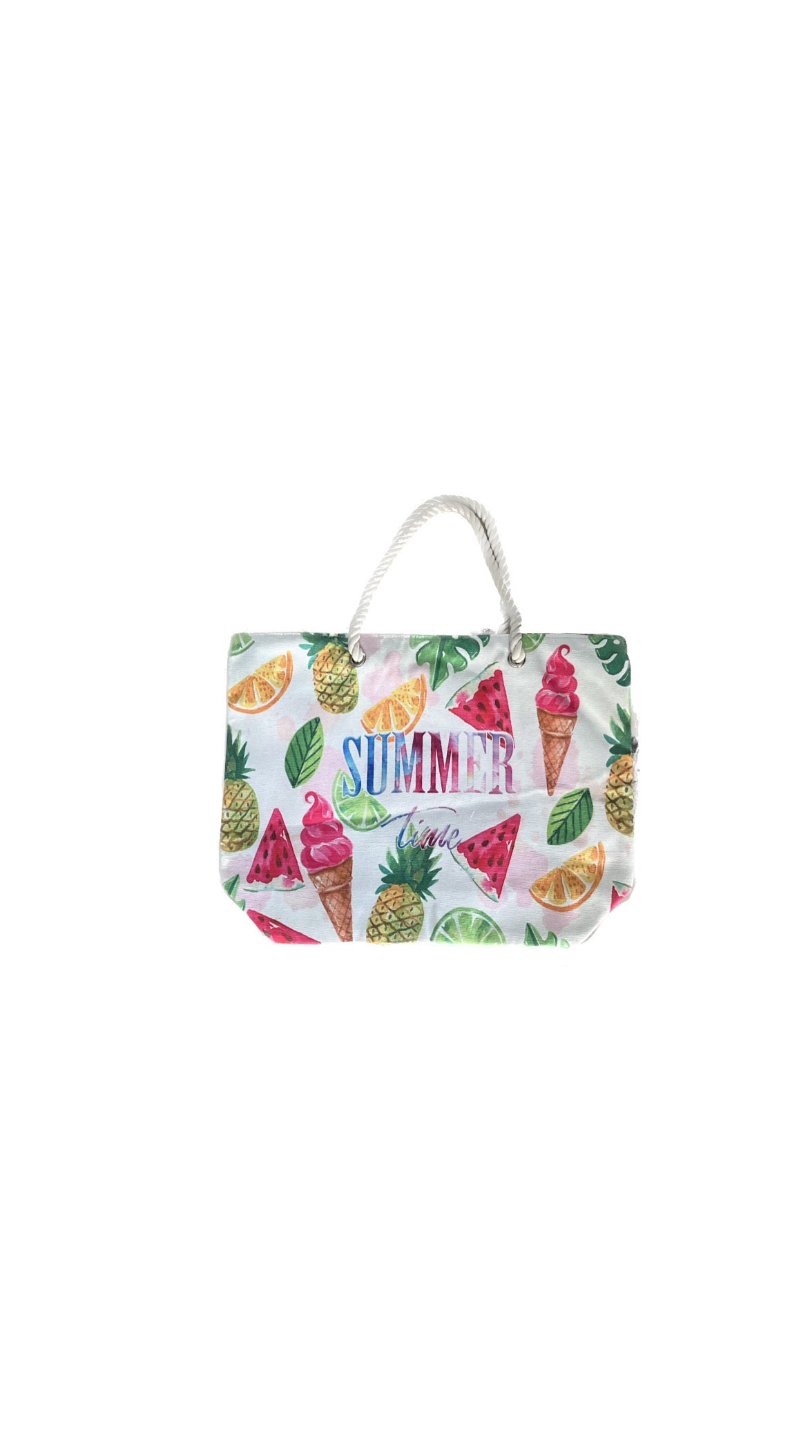 Large deco summer beach bag w/assorted.