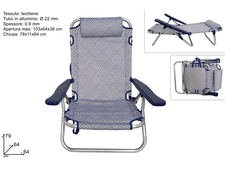 Spiaggina alu/tes. 5 position jeans