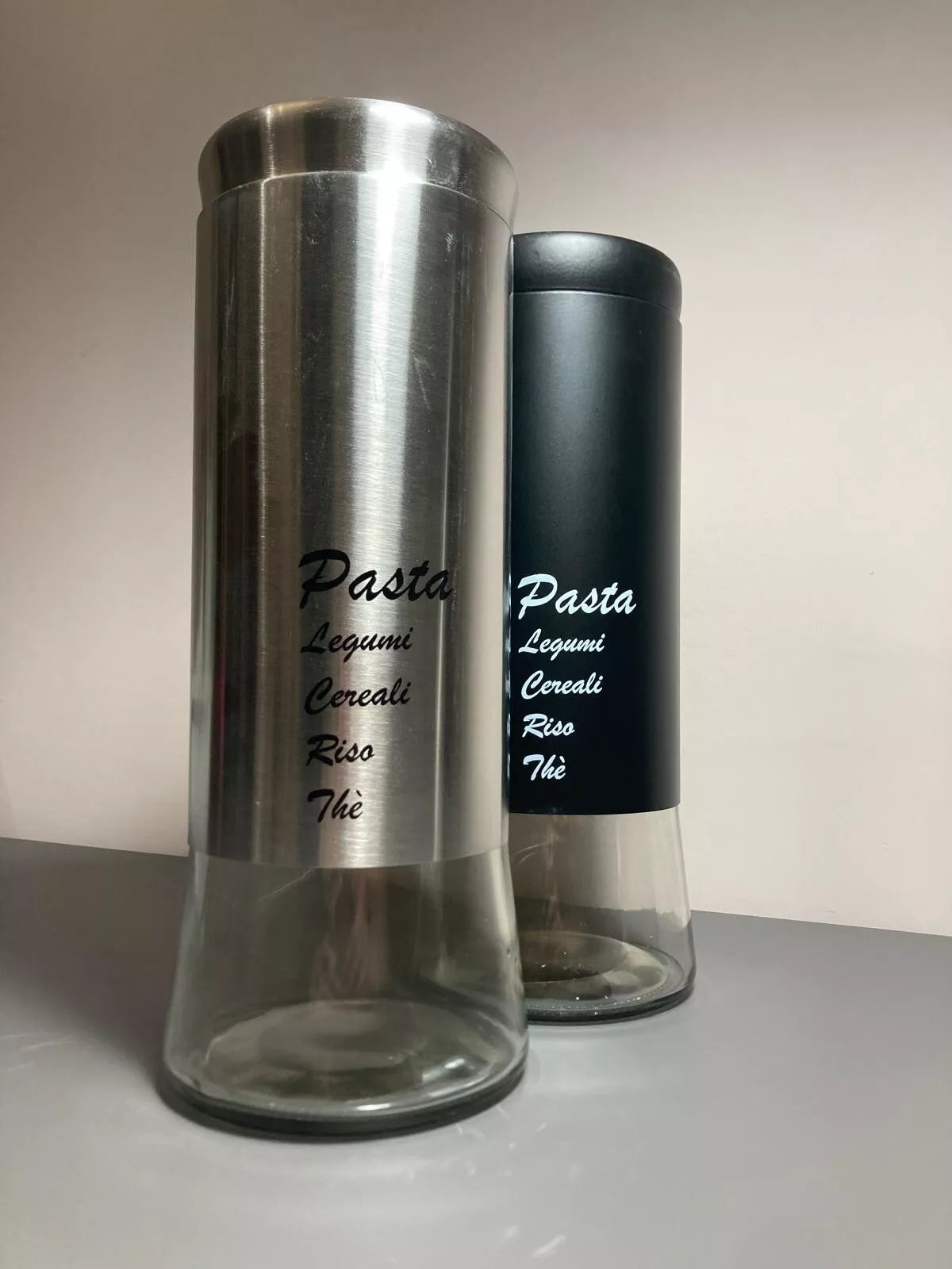 GLASS JAR FOR PASTA 1.4 LT. BLACK