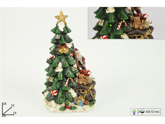 ALBERO DI NATALE CON DONI CON LUCEBATTERIA ART