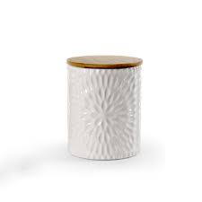 BARATTOLO IN CERAMICA C/TAPPO IN BAMBU 16CM