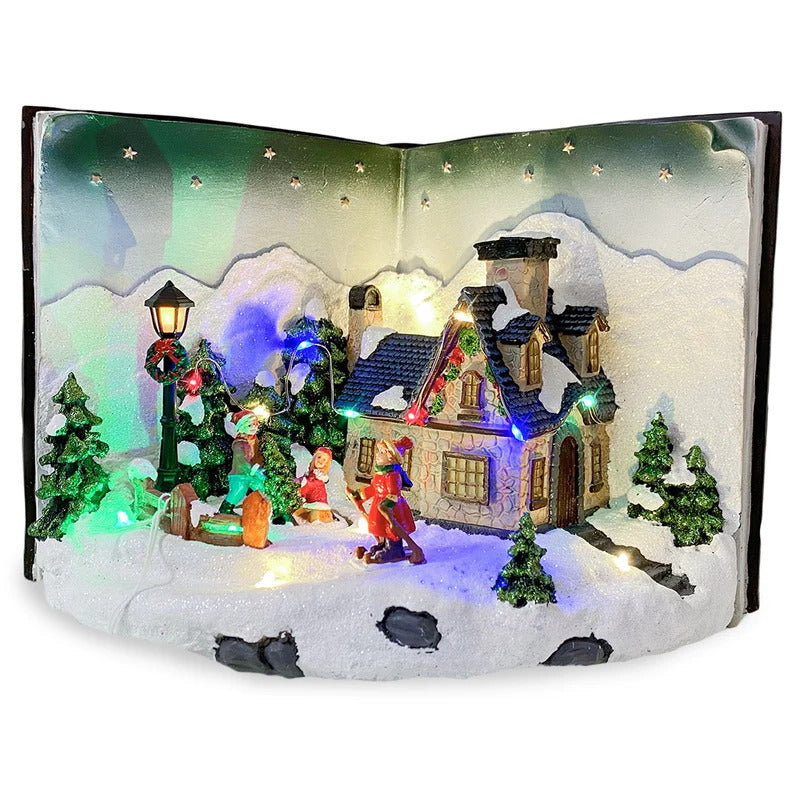 CHRISTMAS MUSIC BOX NATIVITY BOOK MOUSE WITH LIGHTS AND MOVEMENT 32.5X19X21.5CM