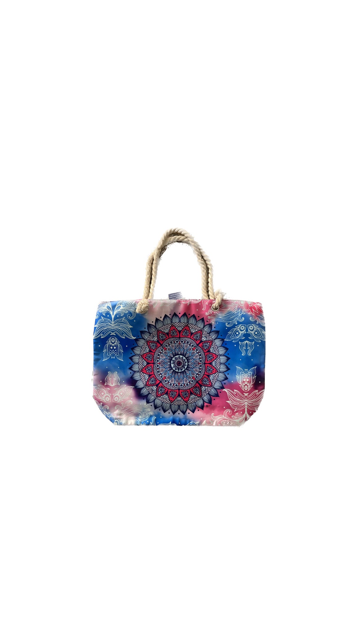 Large deco mandala beach bag w/assorted.