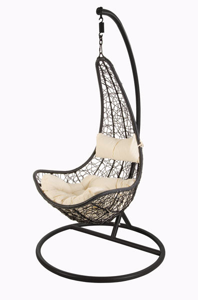 Open rattan swing armchair