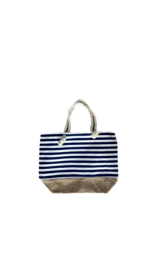 Large striped beach bag