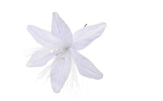 FLOWER SHORT STEM WHITE/GLITTER 5