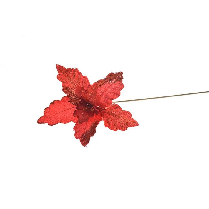 VELVET FLOWER LONG STEM 60CM RED