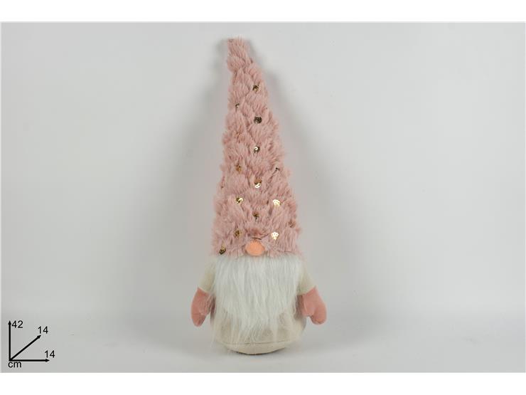 PINK FUR GNOME HANGERS 48 CM