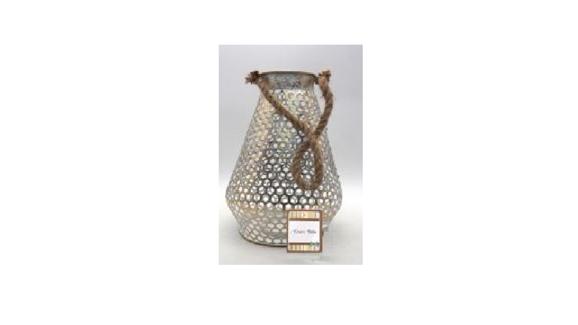 METAL LANTERN C/P GOLD LIGHT 20.5X20.5X29 CM