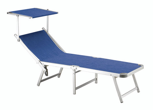 Melange blue folding sun bed sea lounger