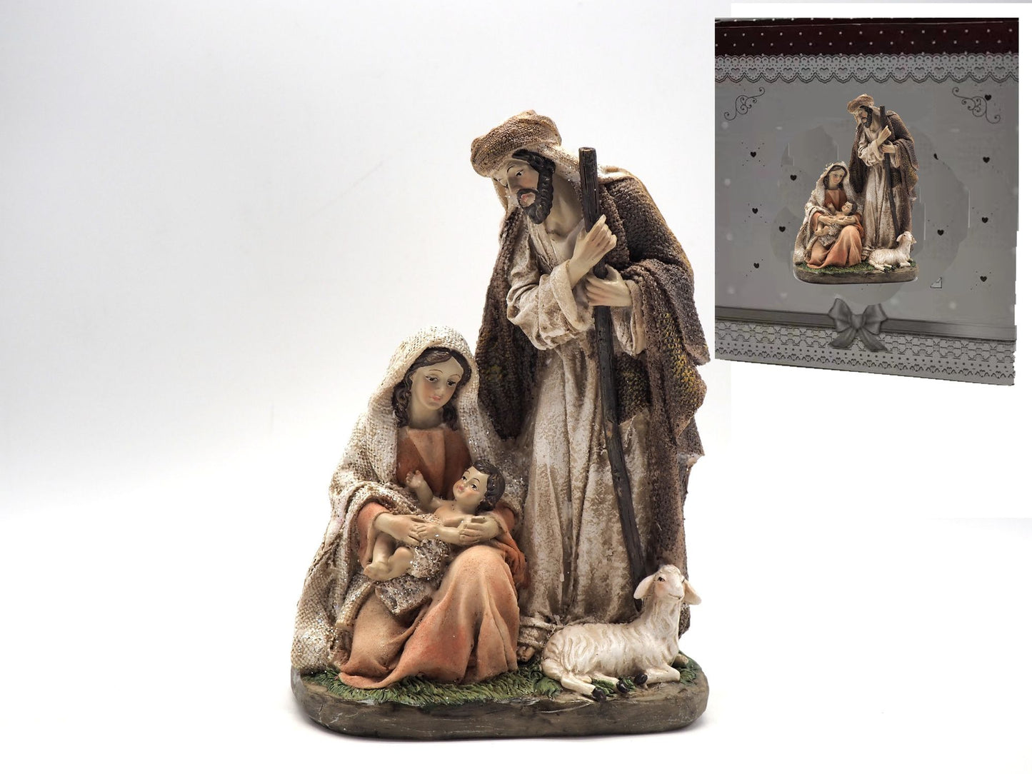 NATIVITY" UNIQUE PIECE WITH SHEEP 21CM