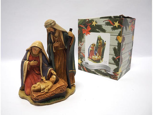 NATIVITY" ON ROCK BASE 15.5X11CM