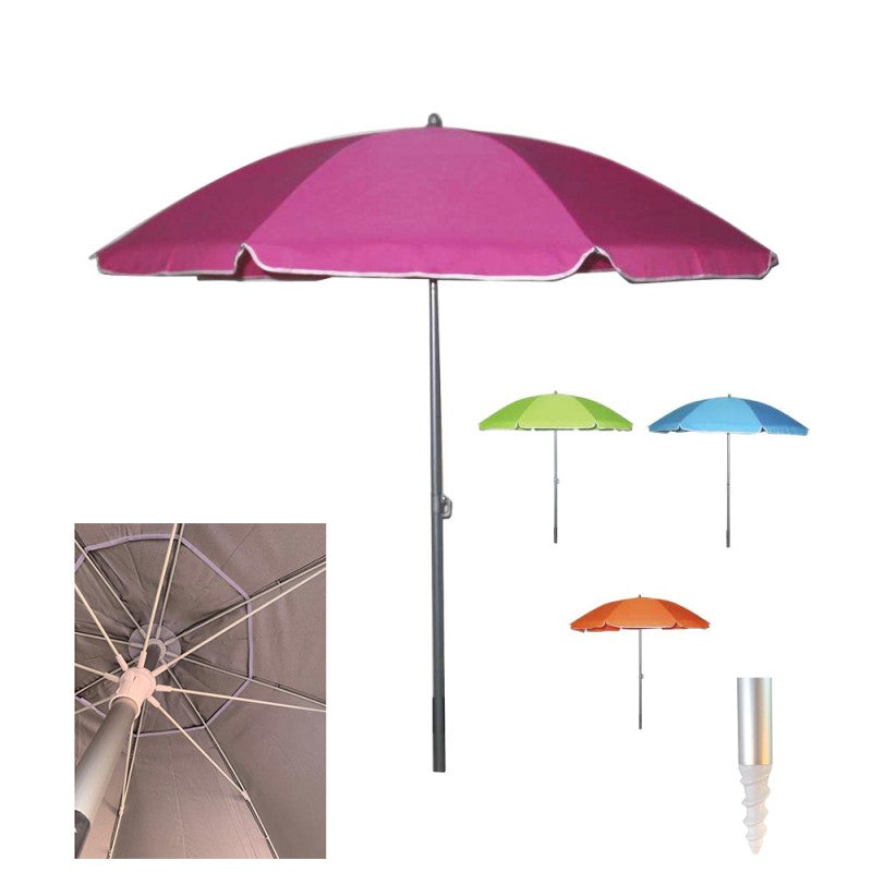 Windproof aluminum umbrella with solar protection 200cm