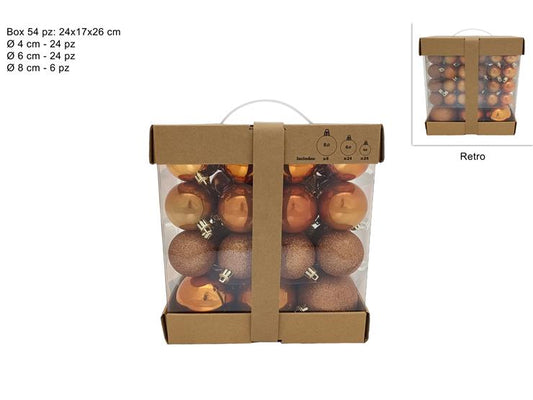 BALLS BOX 54PCS 3SIZES ASSORTED. COPPER