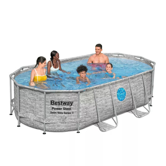 BESTWAY OVAL POOL 4.27X2.50X1.00 RATTAN