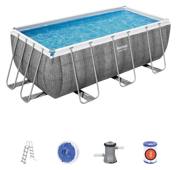 BESTWAY POOL RECT. 4.12X2.01X1.22 RATTAN