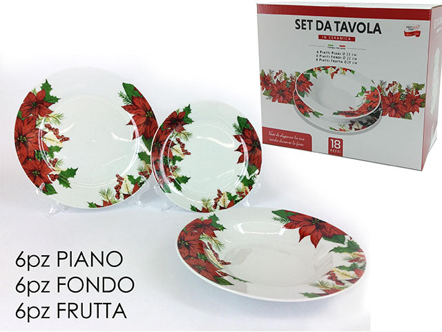 SERVIZIO DI PIATTI 18PZ STELLA DI NATALE