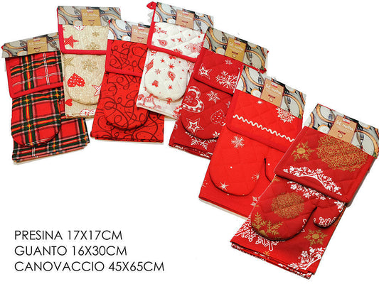 SET PRESINA/GUANTO/CANOVACCIO NATALE ASSORT.