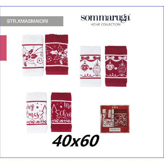 SET 2PZ STROFINACCI IN SPUGNA JAQUARD XMASMAIORI 40X60CM