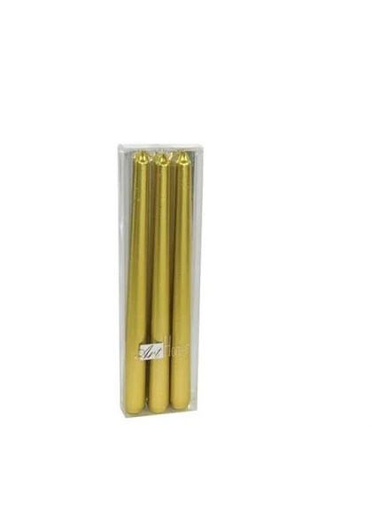 SMOOTH GOLD CANDLE 3PCS 30CM