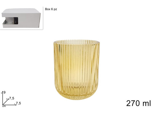 BICCHIERI RIGATO AMBRA 6PZ.