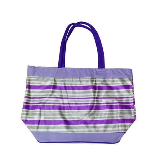 Assorted PVC striped beach bag.