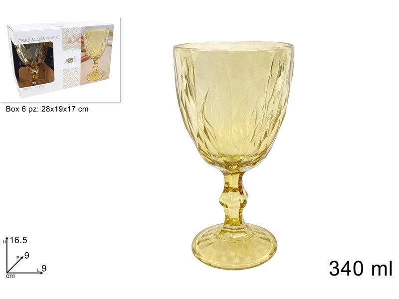BICCHIERI CALICI DIAMANTE AMBRA 340ML 6PZ.