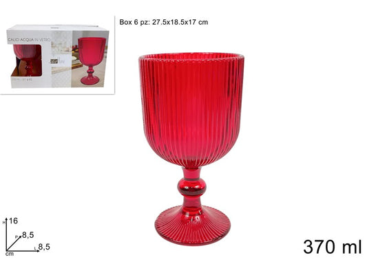 BICCHIERI CALICI RIGATO ROSSO 6PZ.