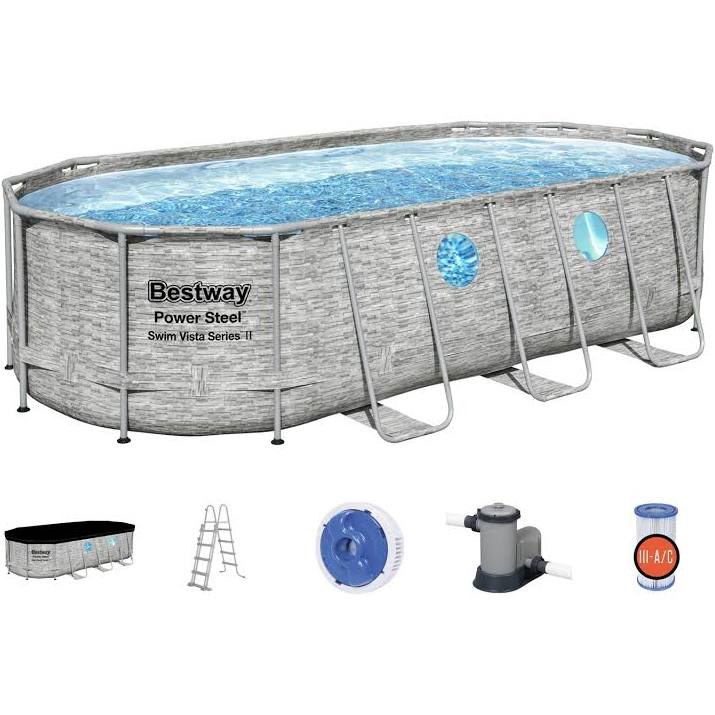 PISCINA BESTWAY OVALE 549X274X122 RATTAN