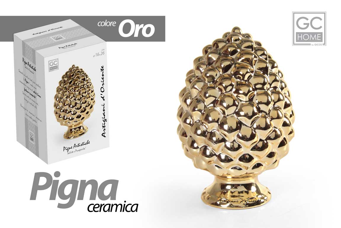 GOLD COLOR PINE CONE 8X10CM