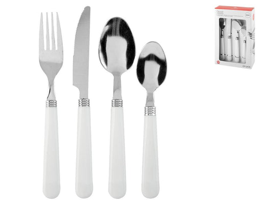 POSATE SET 24PZ BAVARIA C/MANICO IN PLASTICA DECO